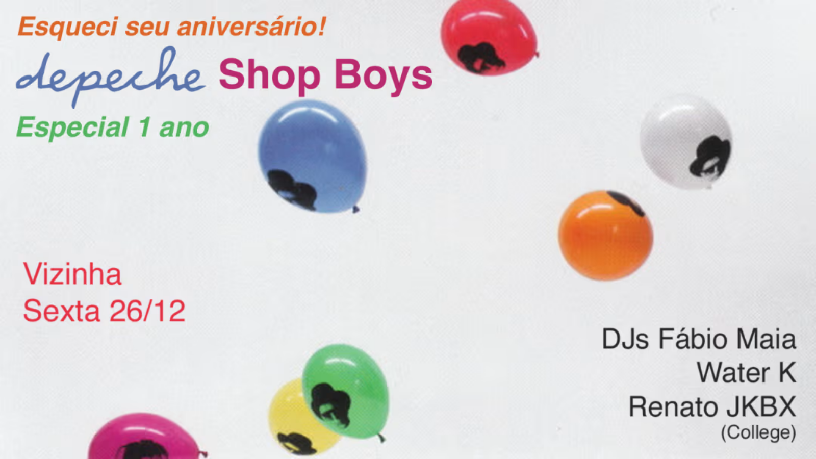Depeche Shop Boys - Esqueci Seu Aniversário! Especial 1 Ano