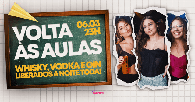 Open Vodka, Whisky e Gin de volta às aulas - 6/3