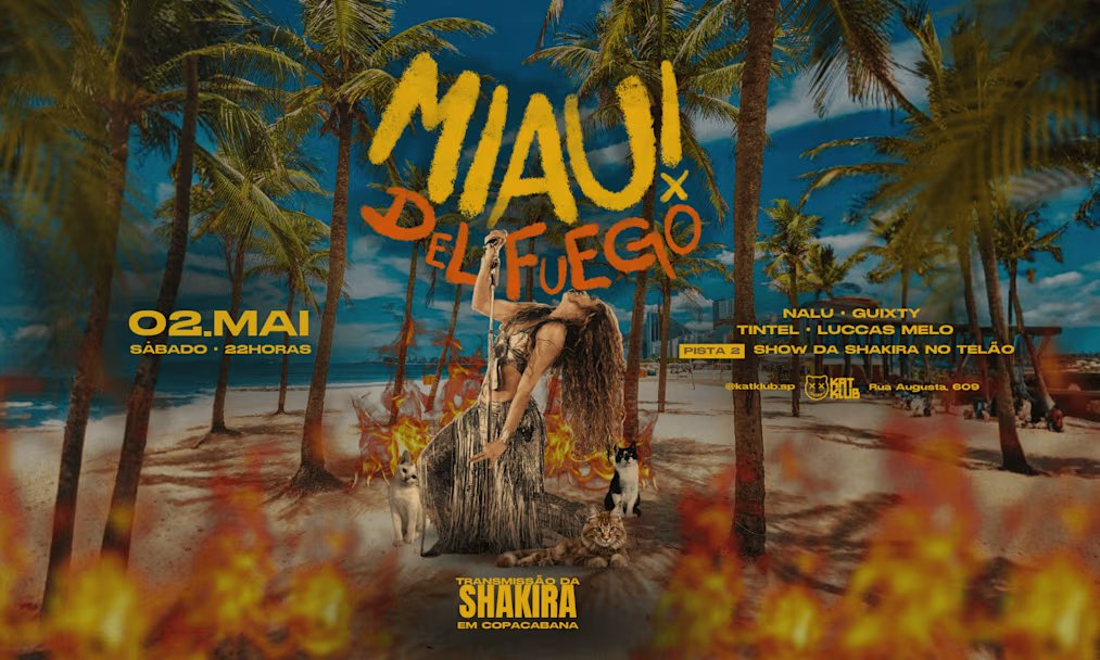 Miau Del Fuego! Transmissão Shakira em Copacabana