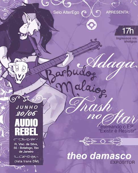 Adaga, Barbudos Malaios e Trash No Star na Audio Rebel