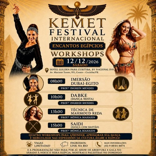 Workshop de Dança do Ventre Kemet Festival Internacional Encantos Egípcios 2026