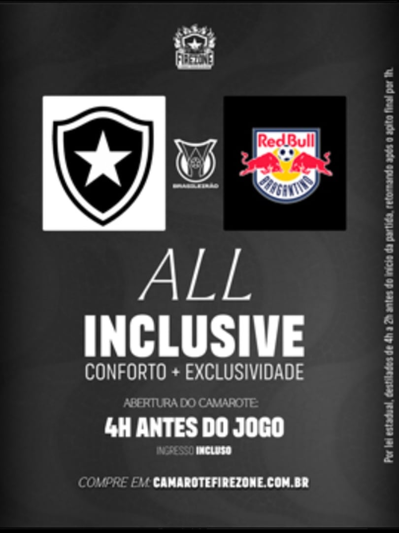 Camarote Firezone - Botafogo x Red Bull Bragantino