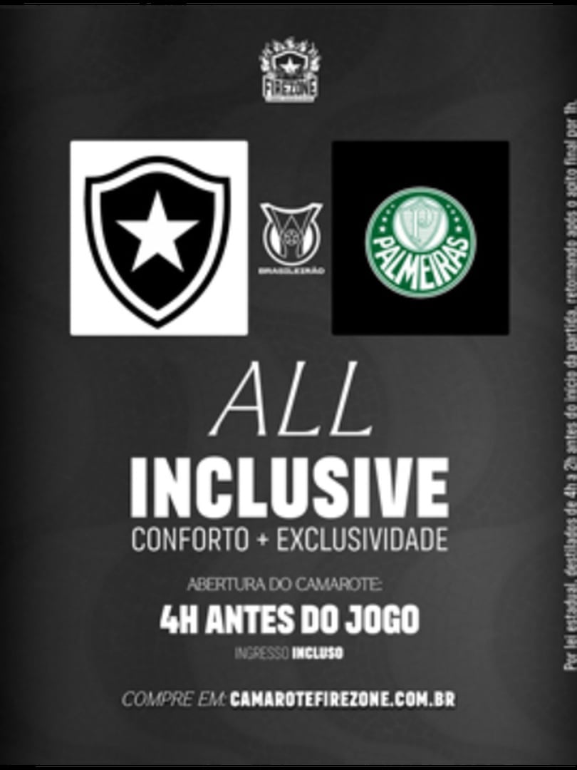 Camarote Firezone - Botafogo x Palmeiras