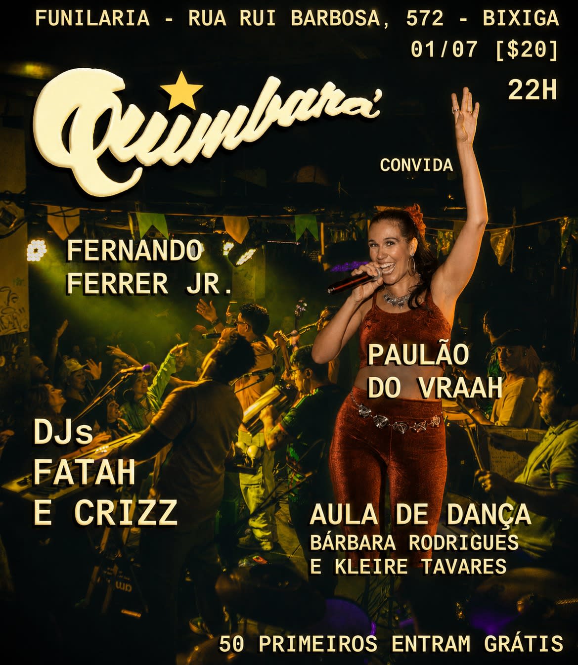 Quarta Feira Latina Com Banda Quimbará Na Funilaria - 01/07