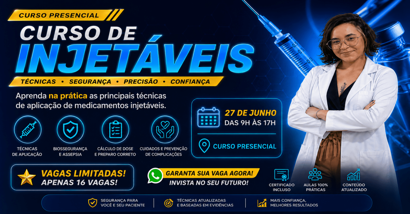 CURSO PRÁTICAS DE INJETÁVEIS DIA 27 DE JUNHO DE 2026 - TURMA 2