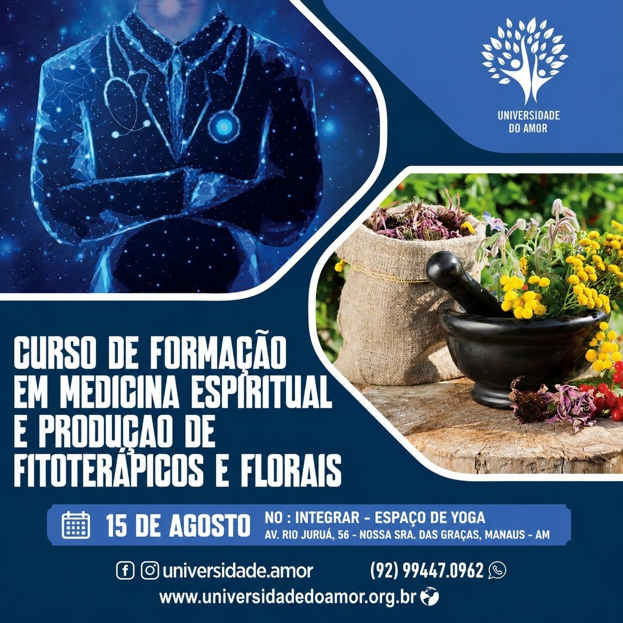 CURSO DE FORMAÇÃO EM MEDICINA ESPIRITUAL E PRODUÇÃO DE FITOTERÁPICOS E FLORAIS