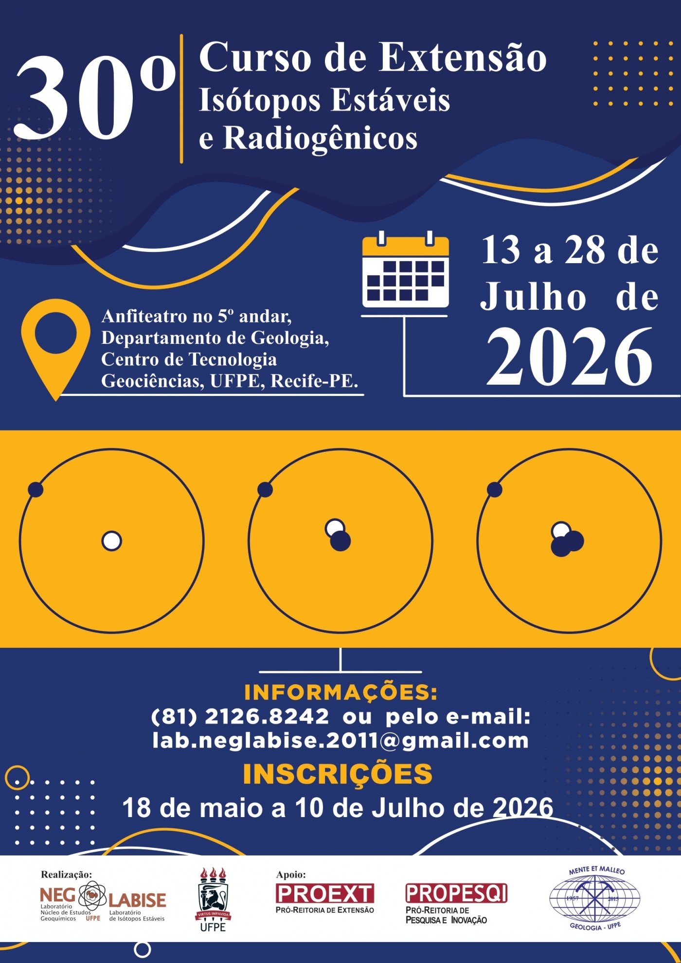 30º Curso de Extensão sobre Isótopos Estáveis e Radiogênicos