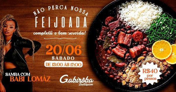 20/06 (Sábado) FEIJOADA DO GABIROBA