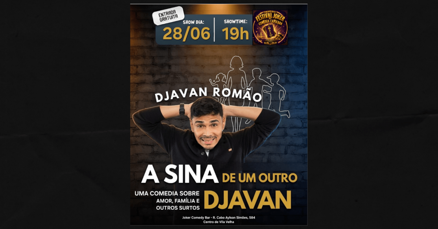 Festival Joker - Djavan Romão - A Sina de um Outro Djavan - GRATUITO - Domingo 28 de Junho às 19:00