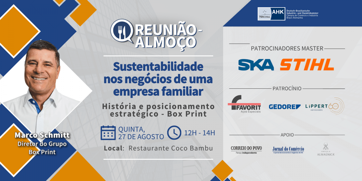 Reunião Almoço - Sustentabilidade nos negócios de uma empresa familiar