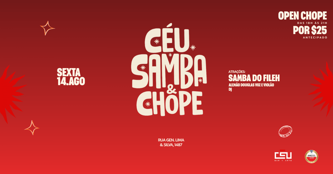 CÉU SAMBA E CHOPE // 14 de Agosto // Samba do Fileh // Alemão Douglas // dj