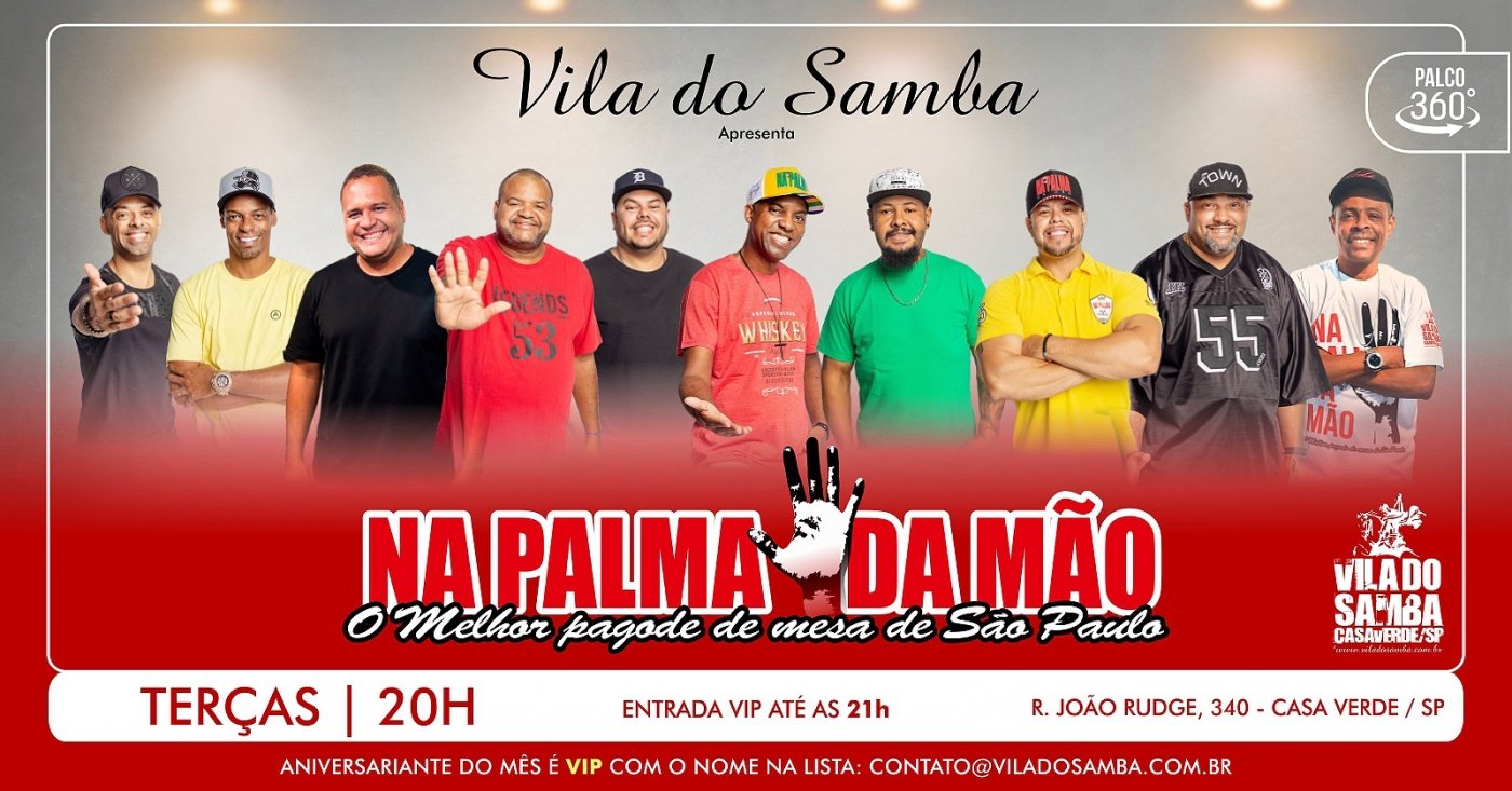 Capa do evento NA PALMA DA MÃO NA VILA DO SAMBA