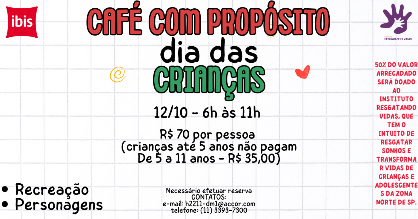 Café da manhã com propósito - dia das crianças