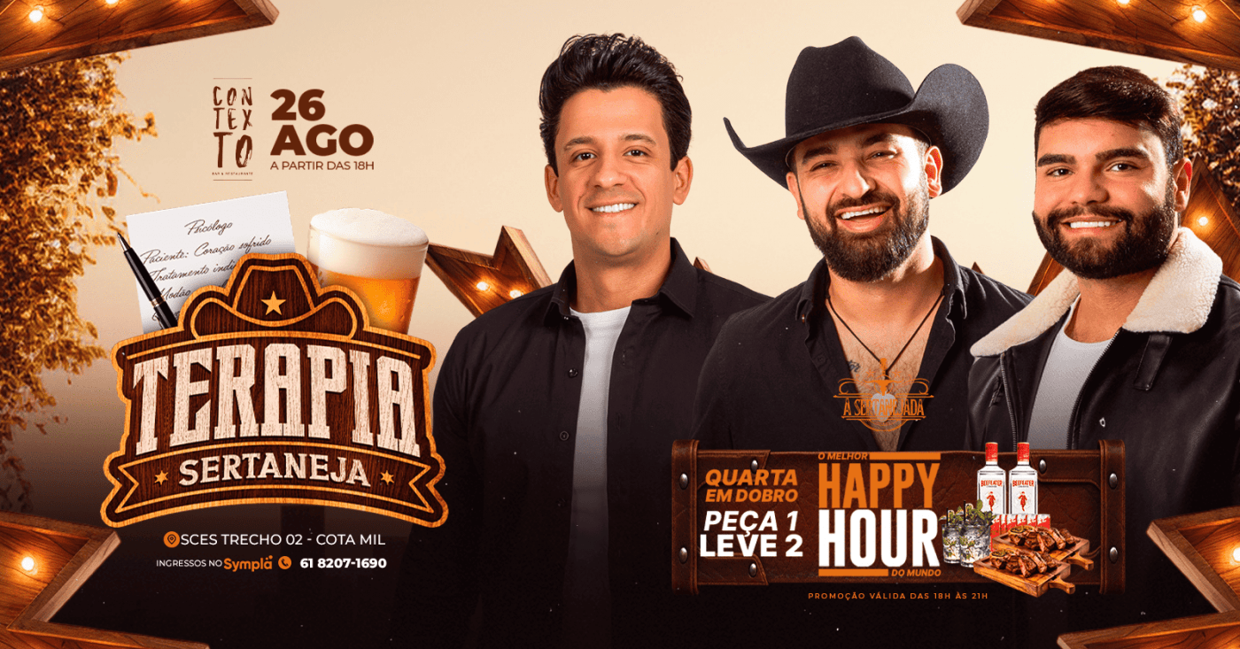 Terapia Sertaneja + Cardápio em Dobro na Varanda do Contexto | 26.08
