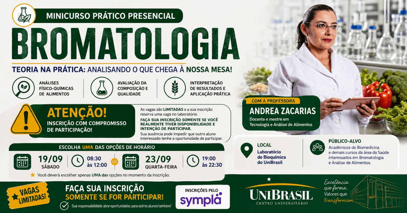 MINICURSO PRÁTICO PRESENCIAL DE BROMATOLOGIA