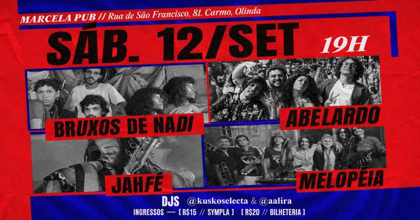 marcelas pub - Jahfé, melopeia, Abelardo, Bruxos de Nadí
