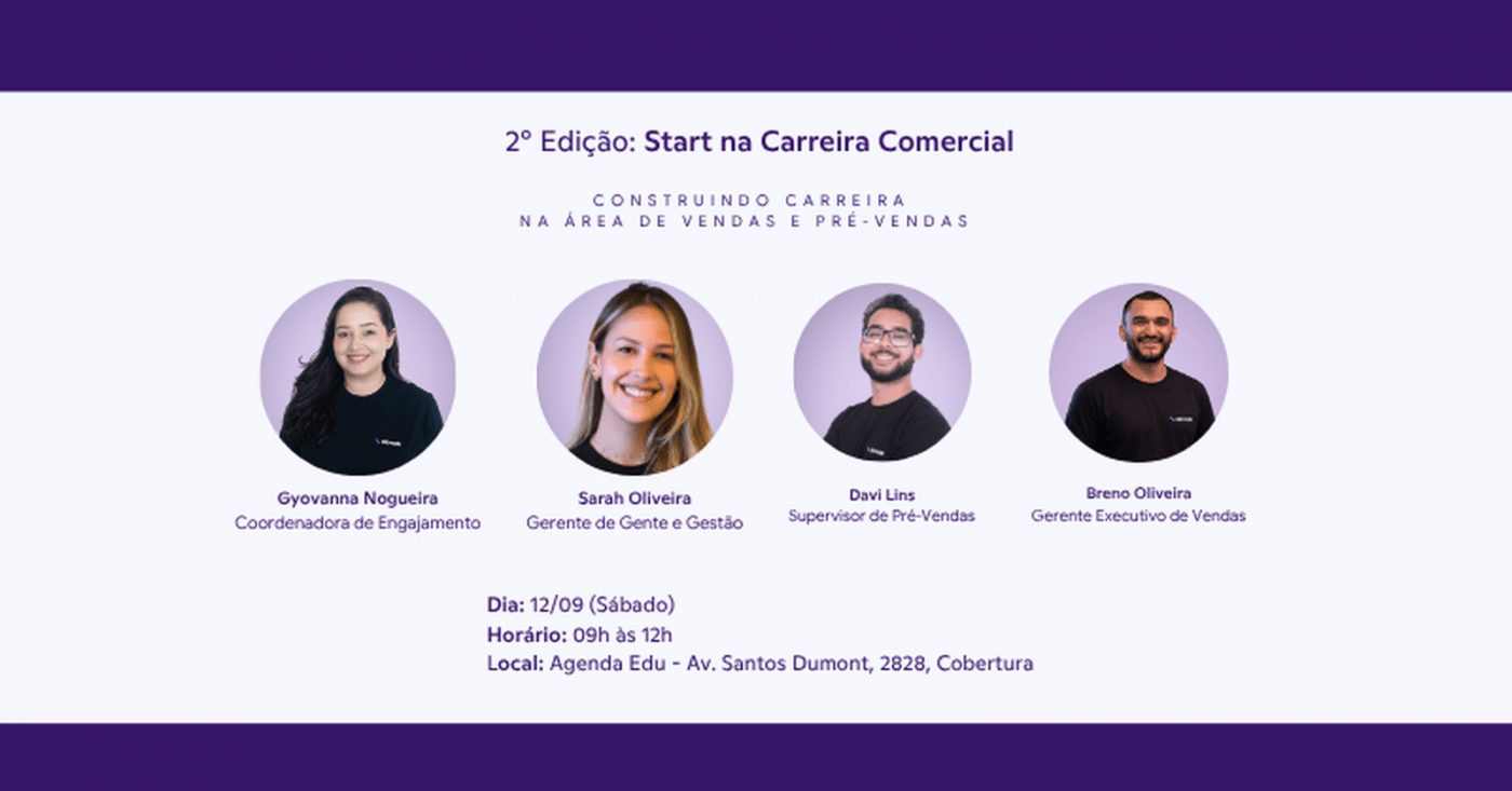 Start na Carreira Comercial - 2° Edição: Construindo Carreira na área de Vendas e Pré-vendas