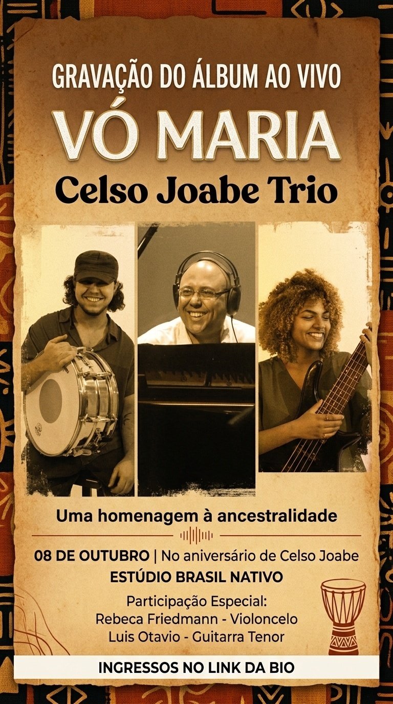 Gravação do album ao vivo 'Vó Maria' Celso Joabe Trio