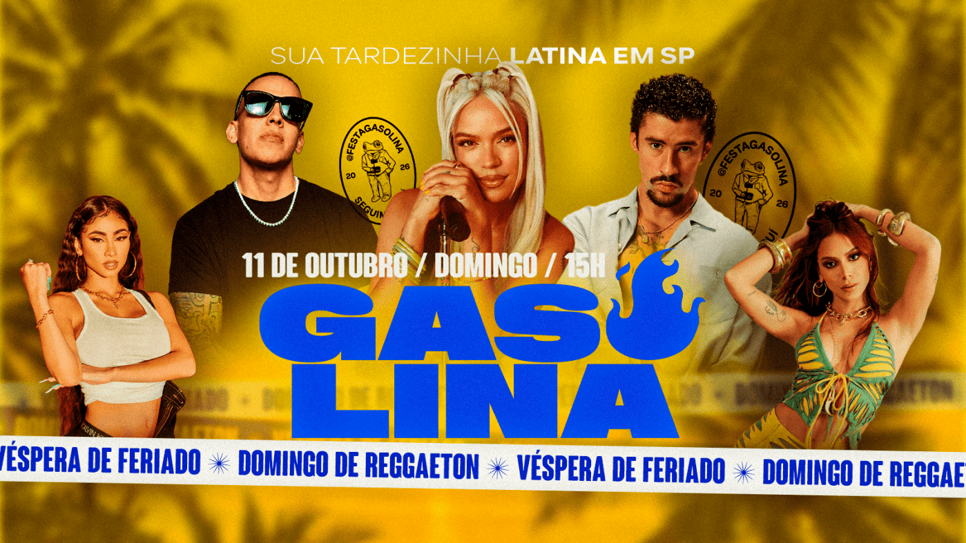 Gasolina: Domingo de Reggaeton | Tardezinha Latina | 11.10 (Pré-Feriado)