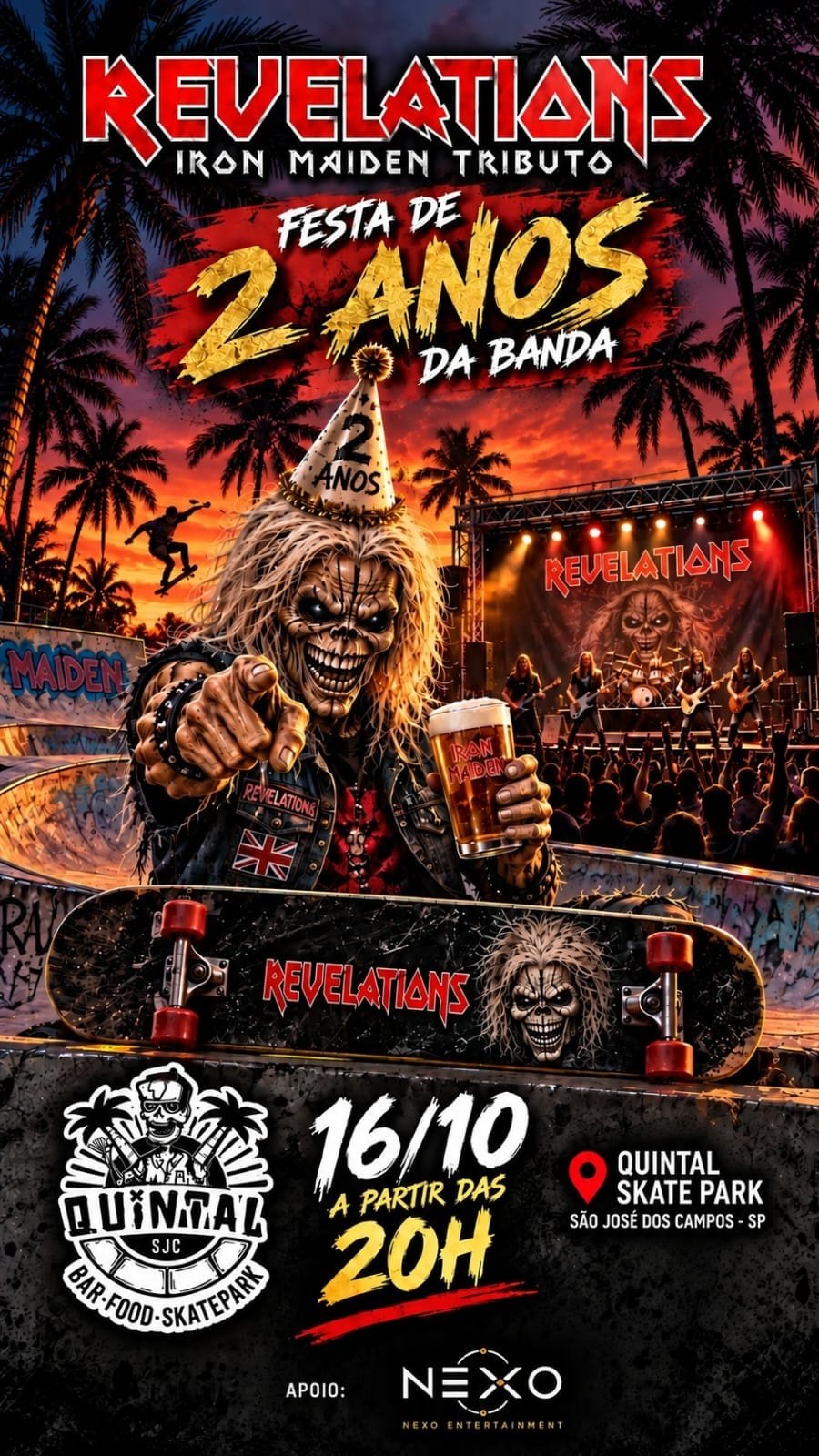16/10 - Show REVELATIONS | Tribute Iron Maiden | Ao Vivo no Quintal Skate Park