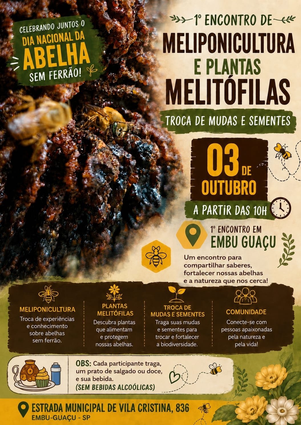 1° Encontro de melipolicultura e plantas melitófolas em Embu-Guaçu