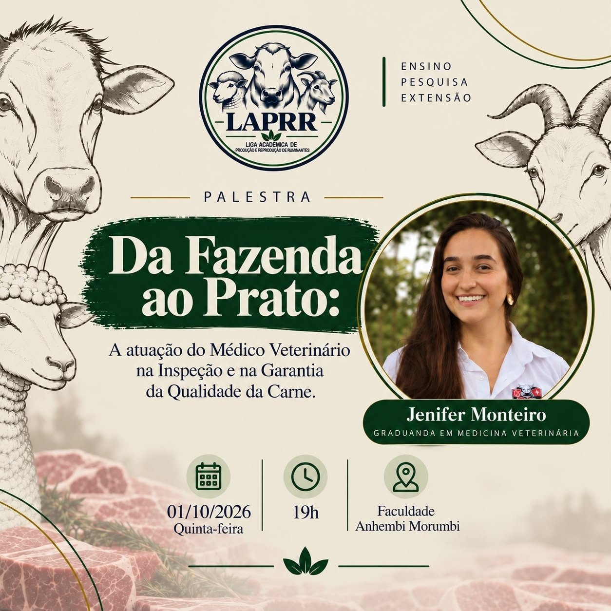 Da Fazenda ao Prato: atuação do Médico Veterinário na Inspeção e Qualidade da Carne.