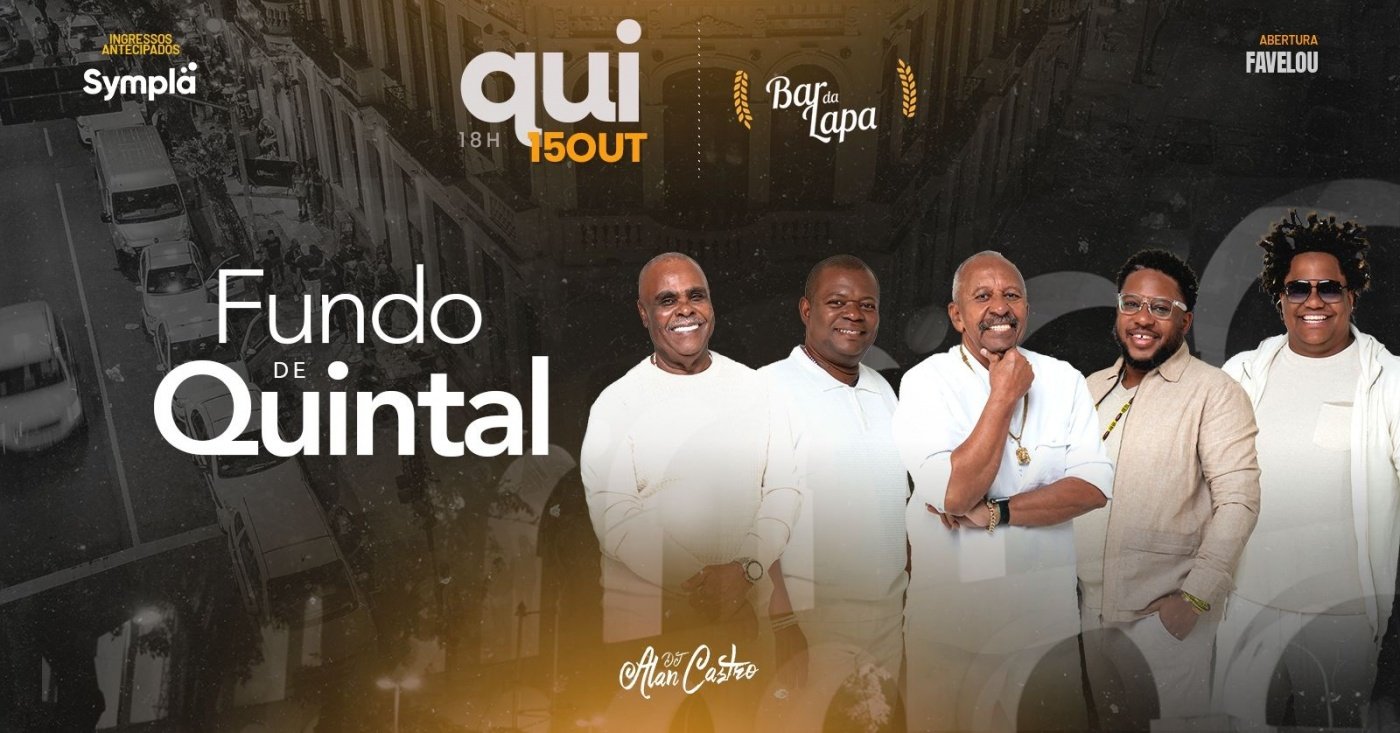 Capa do evento FUNDO DE QUINTAL NO BAR DA LAPA