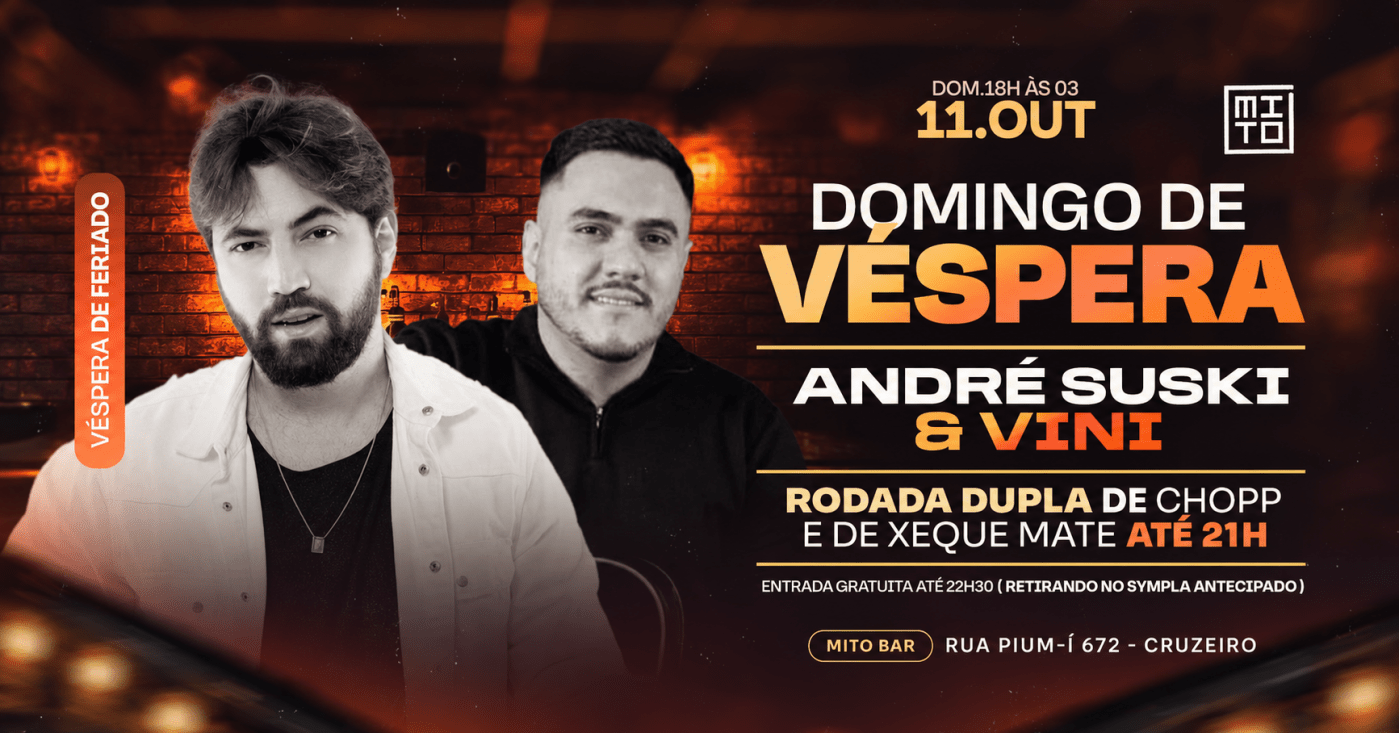 DOMINGO | A NOITE DA VÉSPERA NO MITO | 11-10| 18h